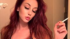 artemisia love smokes cig in micro bikini flaunting tits