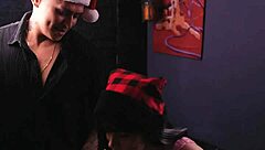 Christmas flashing big tits and ass for stranger's outdoor record