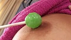 horny teen stuffs candy deep in tight holes?