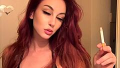 artemisia love smokes cig in micro bikini flaunting tits