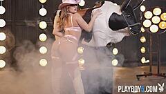 olivia's curvy ass bounces wildly on rodeo bull