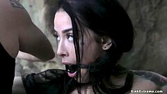 Bound Girlfriend Gags on BF's Rough Anal Deepthroat?