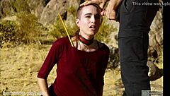 Petite masochist Brooke Johnson caned and rimmed hard