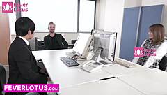 busty japanese milf office overtime domination interracial threesome 😈🔥