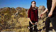 Petite masochist Brooke Johnson caned and rimmed hard