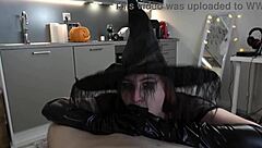 sexy witch teen sucks cock for halloween cum potion