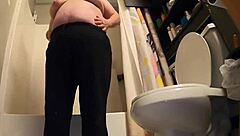 bbw milf squirts wildly in bathroom masturbation