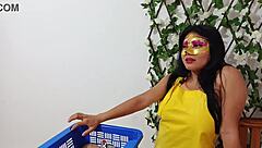 Standing Doggystyle Fuck Latina Vendor Workplace