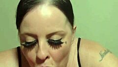 Redhead's sloppy interracial deepthroat head game with bbc cum mouth