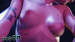 cyberpunk judy alvarez rides reverse cowgirl in porno gameplay