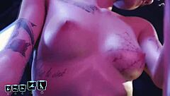 cyberpunk judy alvarez rides reverse cowgirl in porno gameplay