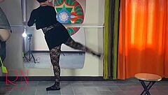 Teacher Spanks Ballerina Regina Noir's Ass, Mouth-Fucks and Pussy-Dominates in Class