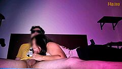 young babe sucks my cock deep in risky bedroom fun!