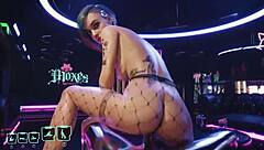 cyberpunk judy alvarez rides reverse cowgirl in porno gameplay