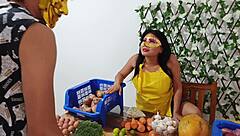 Standing Doggystyle Fuck Latina Vendor Workplace