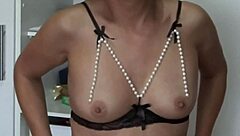 mature beach flasher teases tits voyeur style at home