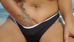 naughty couple bangs rough doggystyle on beach moaning
