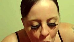 Redhead's sloppy interracial deepthroat head game with bbc cum mouth