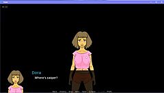 playing the swiper adult game parody with big tits cartoon fun