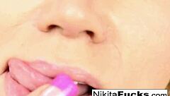 nikita rams toy deep in dripping wet milf pussy!