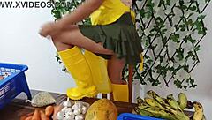 Standing Doggystyle Fuck Latina Vendor Workplace
