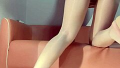 Bright stockings heels make me sexy orgasm rush