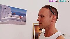 our boyfriend's ass gets wrecked by our strap-ons in this ffm domination