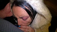 Risky Outdoor Public Blowjob Swallows Massive Load