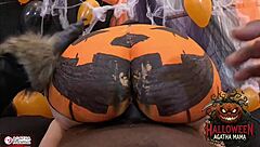 agatha brazilian milf halloween bbc pumpkin anal fuck