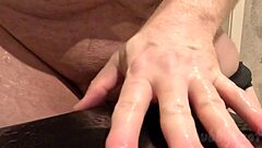 chubbykaot's curvy body humps counter in shower closeup