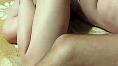 throbbing cum fills elivalove's mouth in passionate threesome