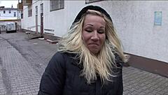blonde milf trades pussy for cash cum on tits