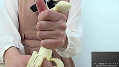 hand crushing banana fetish tease