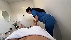 oh no my oiled milf massage turns into wet nurse handjob blowjob