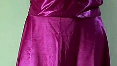 bening banget cewek bali colmek purple silk satin dress squirt