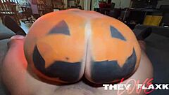 Santana Red's pumpkin cosplay anal with monster black cock pounding