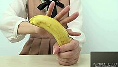 hand crushing banana fetish tease