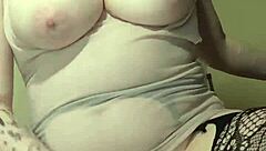 Chubby babe squirts from dildo vibrator pussy play orgasms
