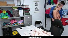 mall cop strips emma hix for backroom punishment search