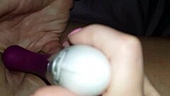 Horny wife fingers wet pussy to squirting orgasm with toys
