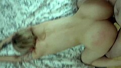 blonde leather whore submits to rough bedroom pounding