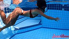 skinny asian plugs ass swims poolside then gapes huge outdoors masturbation frenzy!