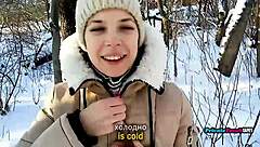 russian stepsister outdoor blowjob feels passionate