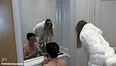 tall findom slaps spits and trains pathetic slave hard