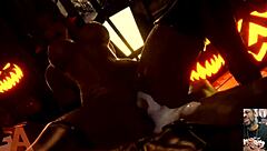 Halloween succubus receives creampie while gemma gets face covered