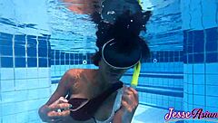 skinny asian plugs ass swims poolside then gapes huge outdoors masturbation frenzy!