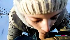 russian stepsister outdoor blowjob feels passionate