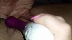 Horny wife fingers wet pussy to squirting orgasm with toys