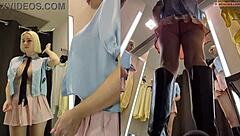hidden cam catches juicy upskirt in fitting room publicly