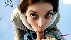 russian stepsister outdoor blowjob feels passionate